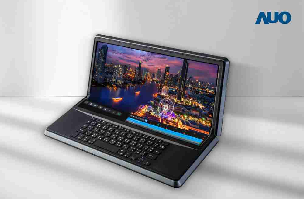 人生就是博14.6吋Micro LED折迭显示屏幕，，，搭配半径4mm的弯折绞炼，，，，以及高画素、、、、高亮度、、高对比度的显示技术特点，，，即便在大视角下仍保有绝佳色相与亮度